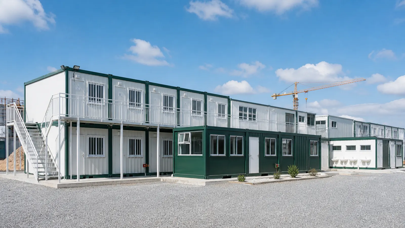 Modular container worker camp exterior