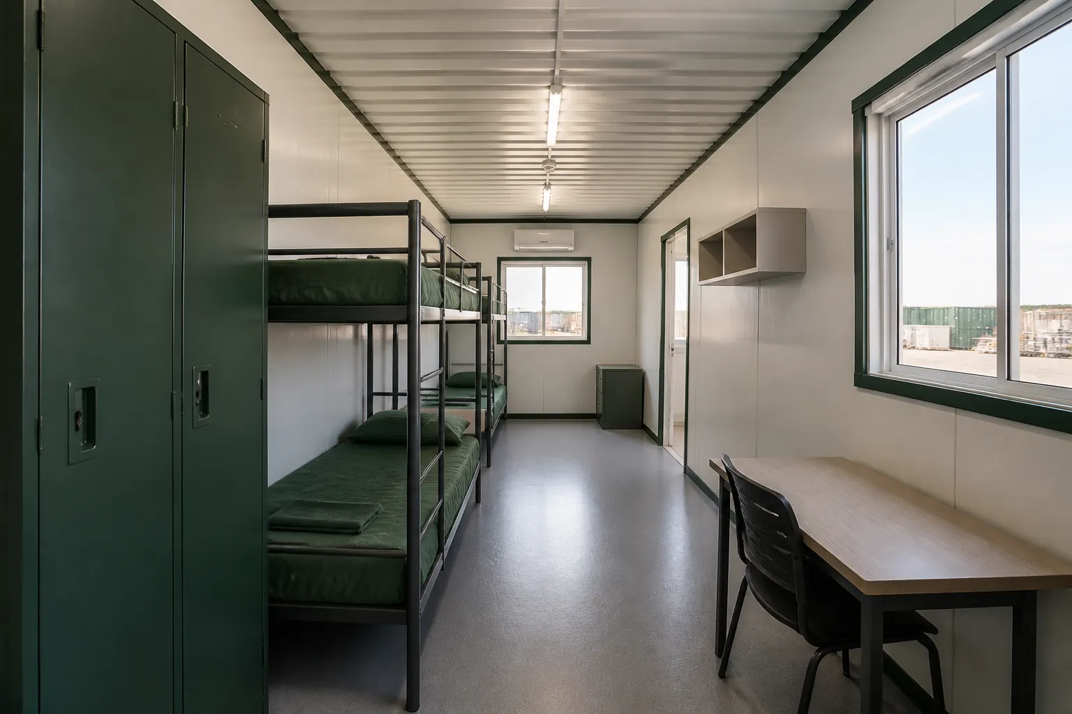 Worker accommodation container interior
